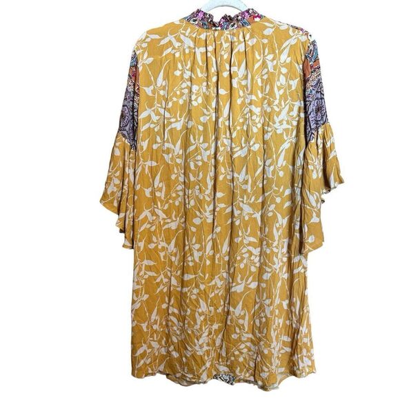 UMGEE Tunic Dress Womens Small Multicolor Floral Boho Flutter Sleeves Gauze - Picture 5 of 8